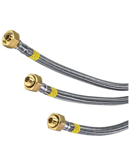 Flessibile gas bombola inox F/F SX 60cm DN8