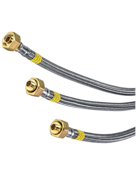 Flessibile gas bombola inox F/F SX 100cm DN8