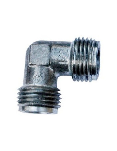 Raccordo gas a gomito maschio/maschio 1/2 DX