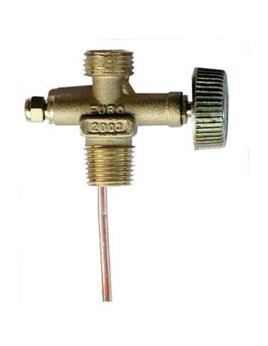 Rubinetto gas bombola con valvola sicurezza