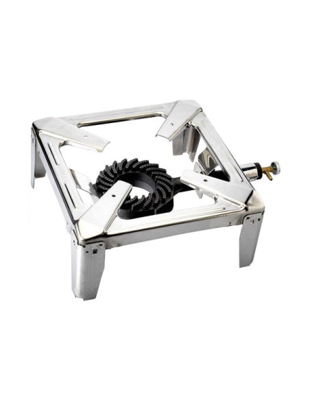 Fornello a gas campeggio 4 piedi mini inox