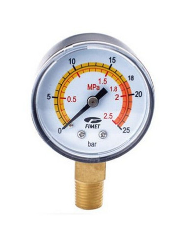 Manometro gas maschio 1/4'' DX 0-25 bar