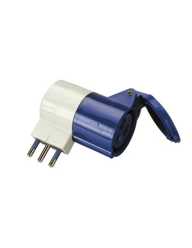 Adattatore industriale spina 2P+T 16A presa 2P+T 16A CEE