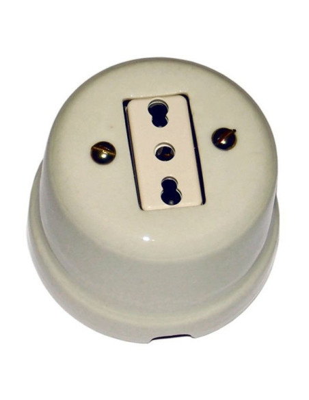 Presa bipasso 10/16A in porcellana Ø 71mm
