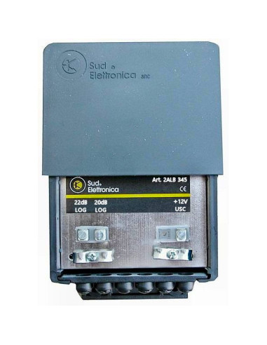 Amplificatore log V+U 2 in/1 out 22dB/20dB connettore a morsetto