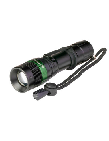 Torcia led 3W in metallo con zoom 3 ministilo AAA