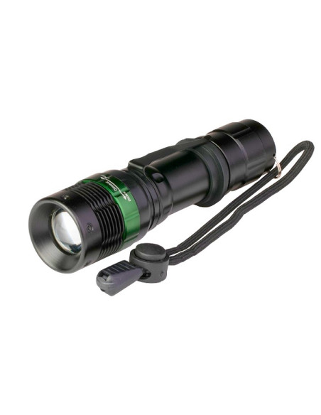 Torcia led 3W in metallo con zoom 3 ministilo AAA