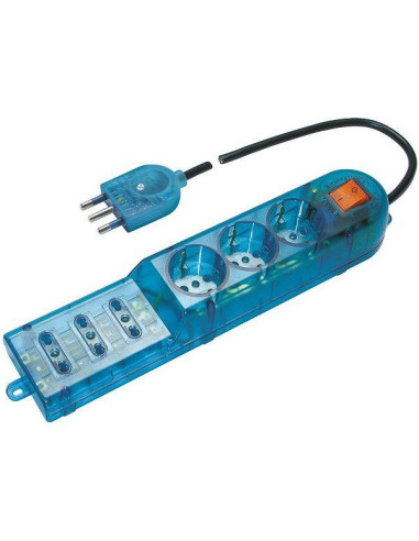 Multipresa con protezione 6 posti bipasso + schuko cavo 3x1mm 10/16A