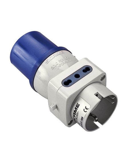 Adattatore industriale triplo spina 2P+T 16A CEE  2 prese bipasso + 1 schuko