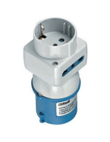 Adattatore industriale spina 2P+T CEE tripla 10/16A+schuko