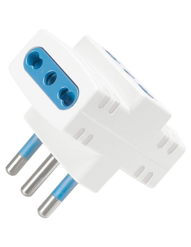Adattatore triplo 3 bipasso spina 16A IMQ