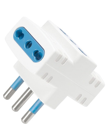 Adattatore triplo 3 bipasso spina 16A IMQ