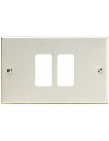 Placca in alluminio 2 fori scatola tonda