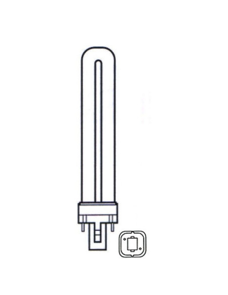 Lampada fluorescente G24d-1 13W luce fredda