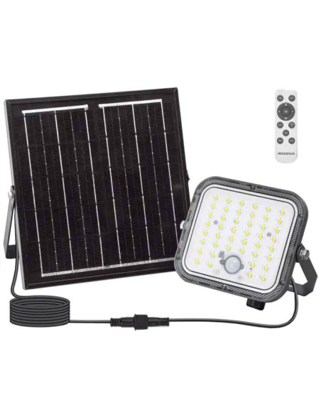 Faro LED solare 80W 800lm IP65 6500°K con sensore PIR