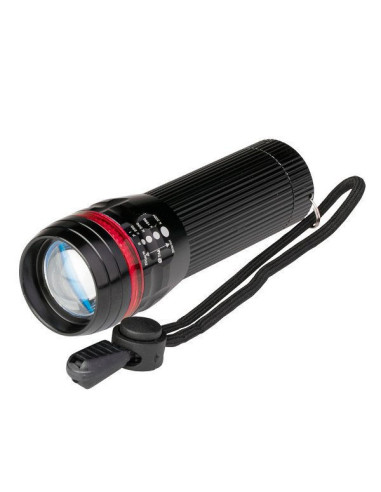 Torcia led 1W in metallo con zoom 3 ministilo AAA