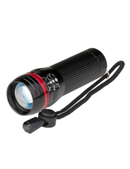 Torcia led 1W in metallo con zoom 3 ministilo AAA