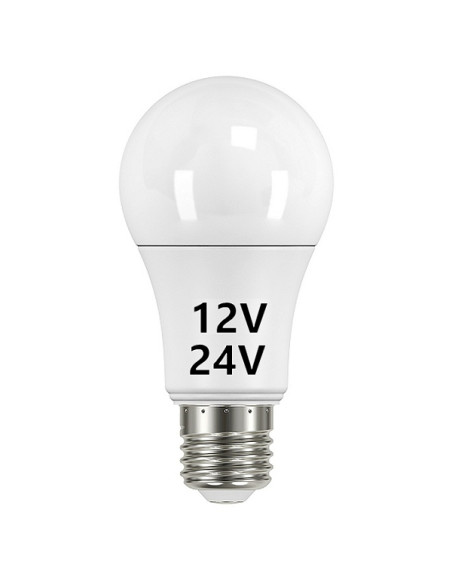 Lampada LED Goccia E27 9W luce fredda 12/24Vdc (10-30Vdc)