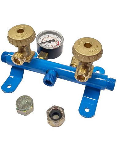 Centralina gas per 2 bombole con manometro e valvola di sicurezza