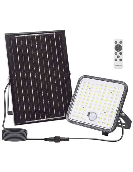 Faro LED solare 120W 1200lm IP65 6500°K con sensore PIR