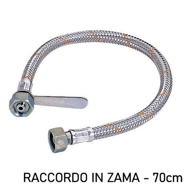 Flessibile gas bombola F/F SX 70cm treccia inox