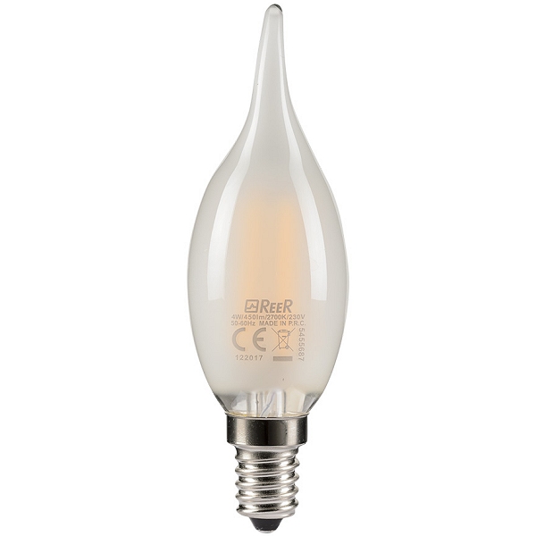 Lampada a filamento LED Colpo di vento smerigliata E14 4W luce calda