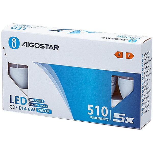 Lampada LED Oliva E14 6W luce fredda 5 pz