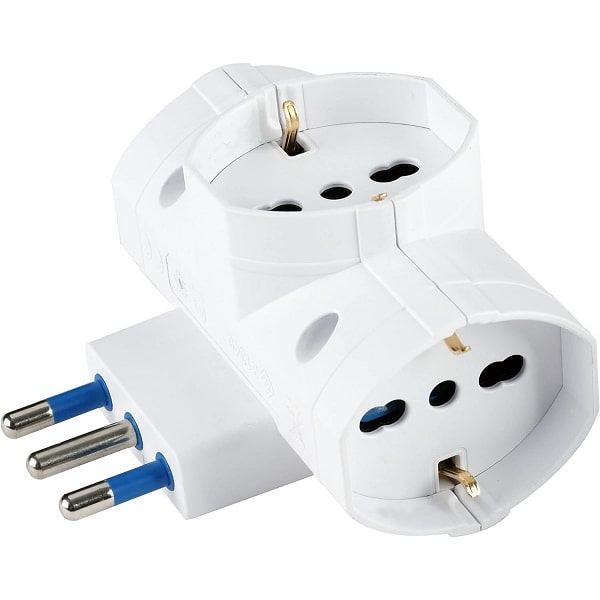 Adattatore triplo 3 schuko+bipasso spina 16A