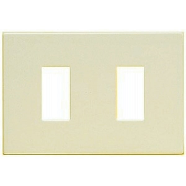 Placca in resina 2 fori avorio