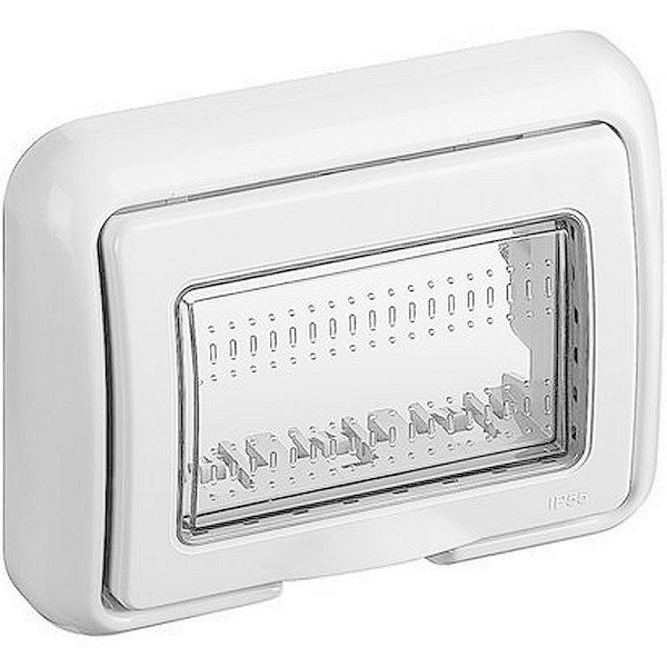 Supporto bianco stagno 3 posti per scatola tipo 503 IP55