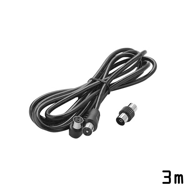 Prolunga TV con adattatore 3m nera