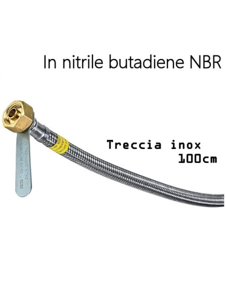 Flessibile gas bombola F/F SX 100cm treccia inox