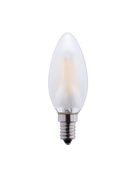 Lampada a filamento LED Candela smerigliata E14 4.5W luce calda