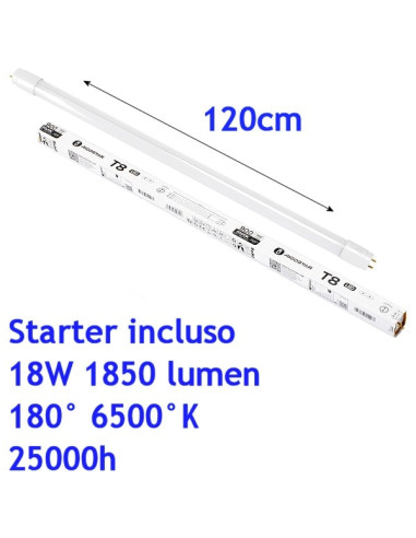 Tubo LED 120cm T8 18W luce fredda