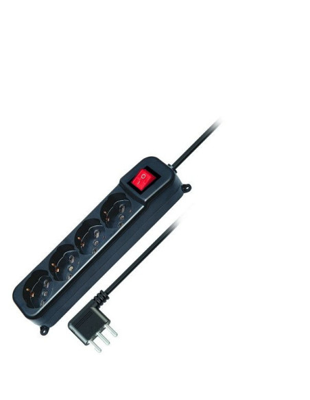 Multipresa 4 posti bipasso + schuko cavo 3x1mm 10/16A