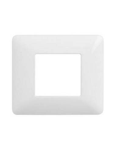 Placca 2 posti bianca a scatto