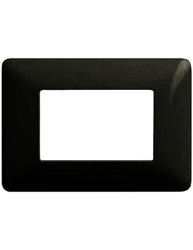 Placca 3 posti nera a scatto