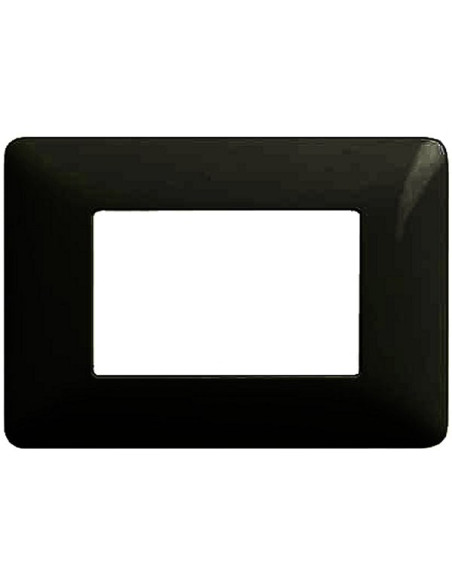 Placca 3 posti nera a scatto