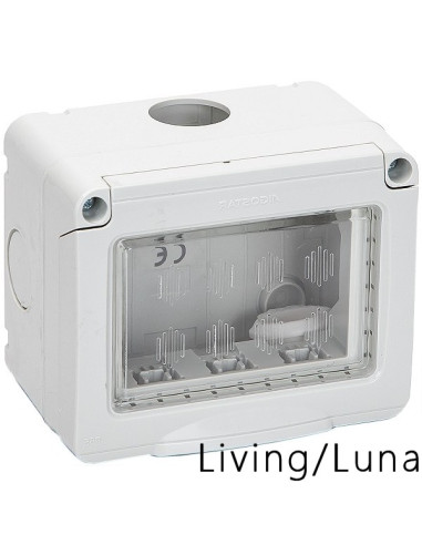 Scatola 3 posti stagna IP55 compatibile linea Living/Luna