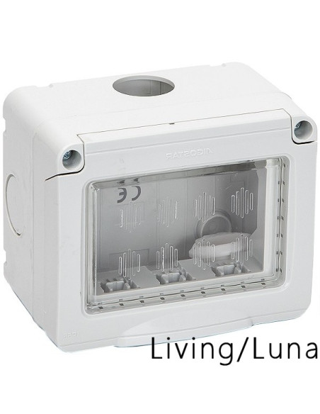 Scatola 3 posti stagna IP55 compatibile linea Living/Luna