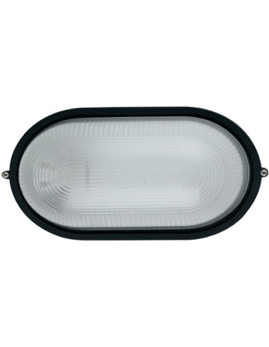 Plafoniera nera E27 IP44 in alluminio
