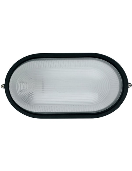 Plafoniera nera E27 IP44 in alluminio