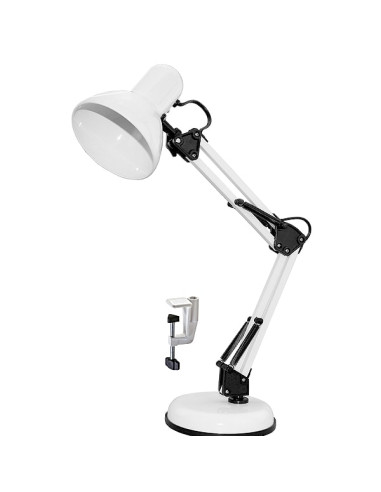 Lampada architetto bianca con morsetto o base E27