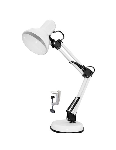 Lampada architetto bianca con morsetto o base E27