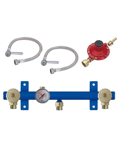 Centralina 2 bombole con manometro regolatore flessibili