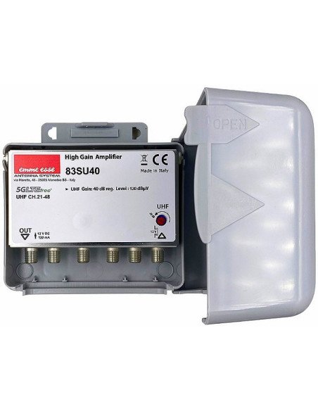 Amplificatore regolabile UHF 40dB 1 ingresso 1 uscita