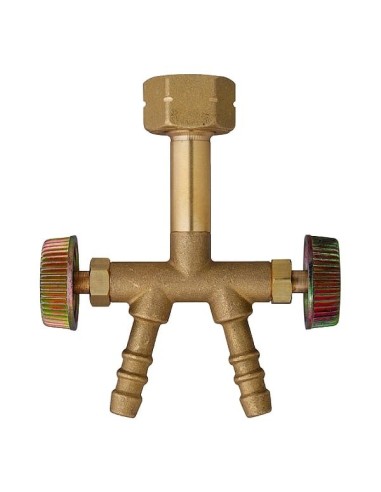 Rubinetto gas bombola 2 uscite