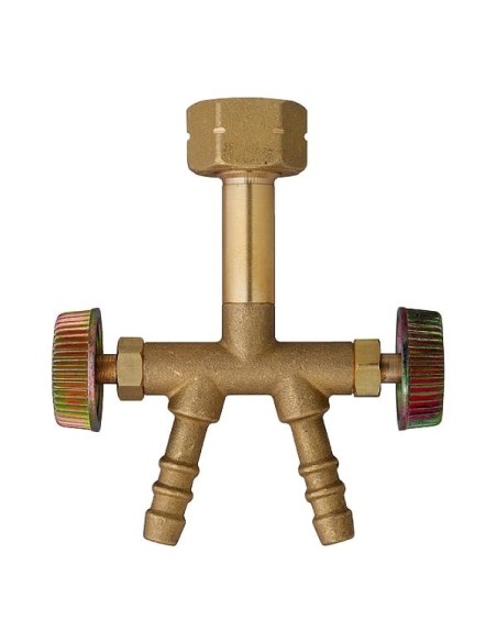 Rubinetto gas bombola 2 uscite