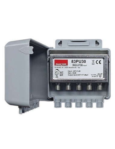 Amplificatore regolabile UHF 30dB 1 ingresso 1 uscita