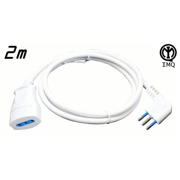 Prolunga lineare 2m 10A cavo 3x0.75mm IMQ